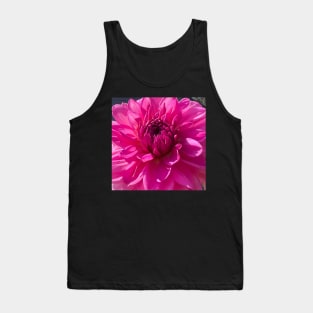 Radiant Pink Dahlia Flower Tank Top